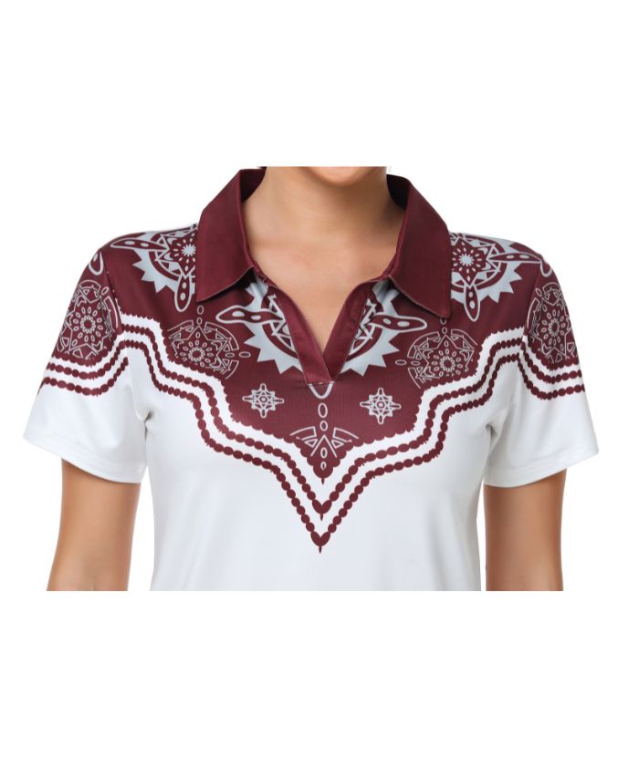ZITY Women's Printed Slim Fit Golf Polo Shirt-CUWPO01015